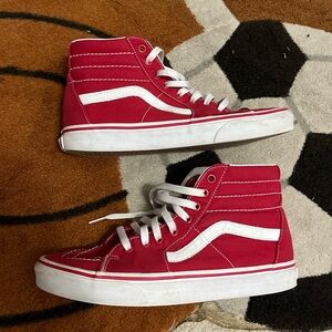 Red Vans old skool sk8 high tops